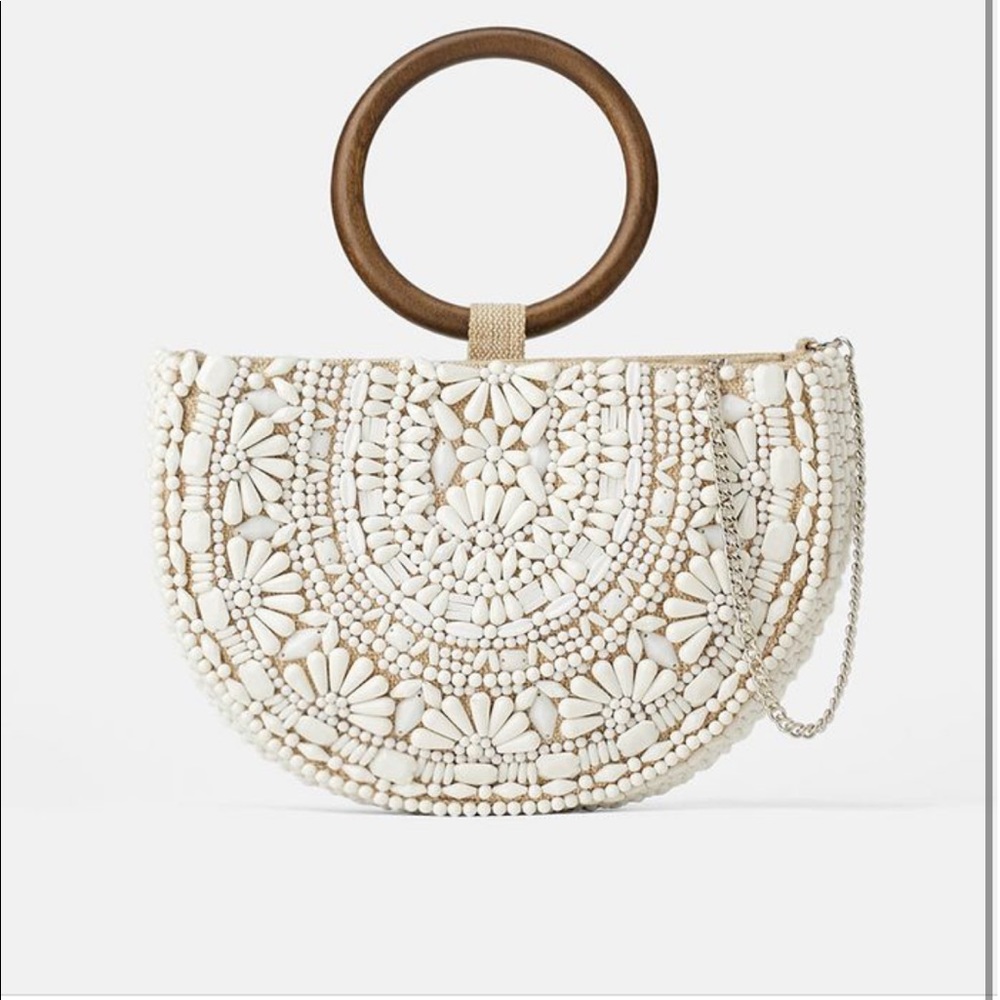 Zara beaded oval crossbody bag